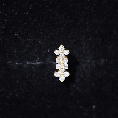 Diamond Flower Crawler Earring for Helix Piercing