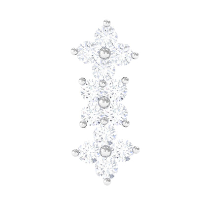 Diamond Flower Crawler Earring for Helix Piercing