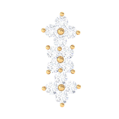 Diamond Flower Crawler Earring for Helix Piercing