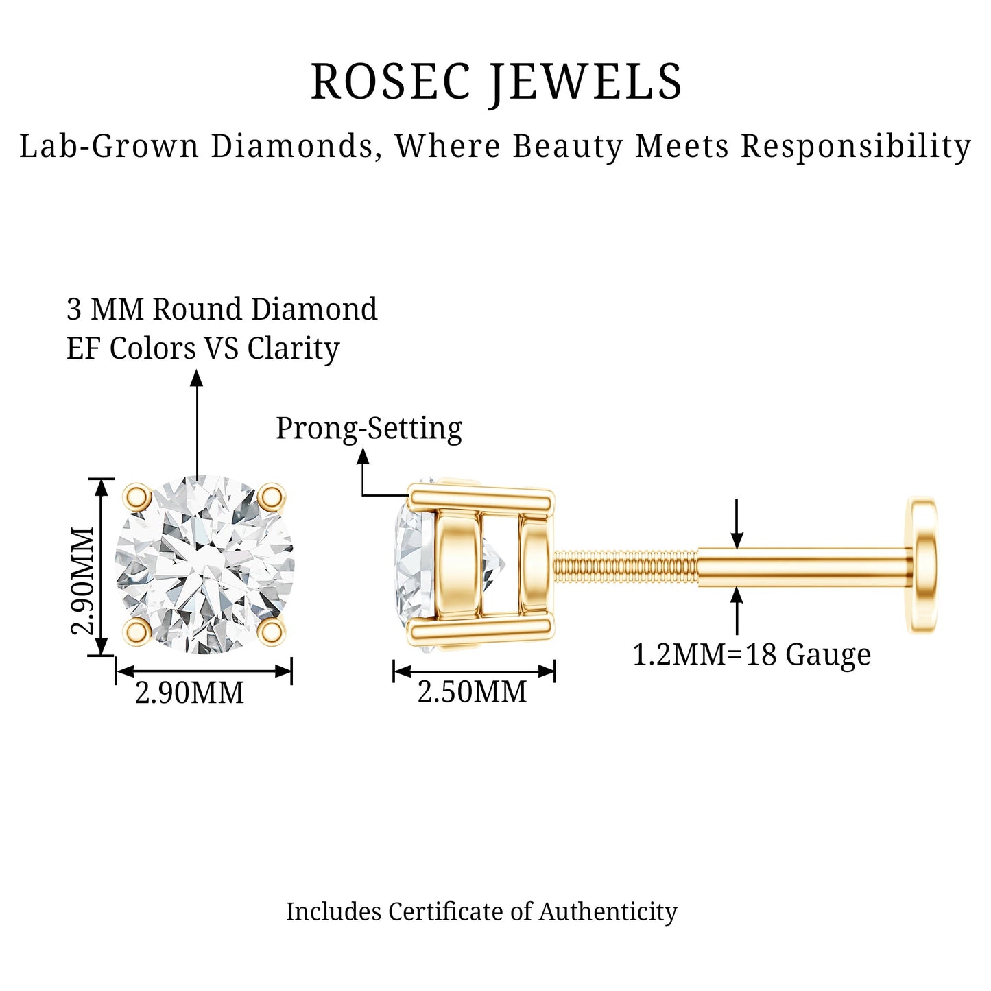 Minimalist Diamond Solitaire Conch Earring