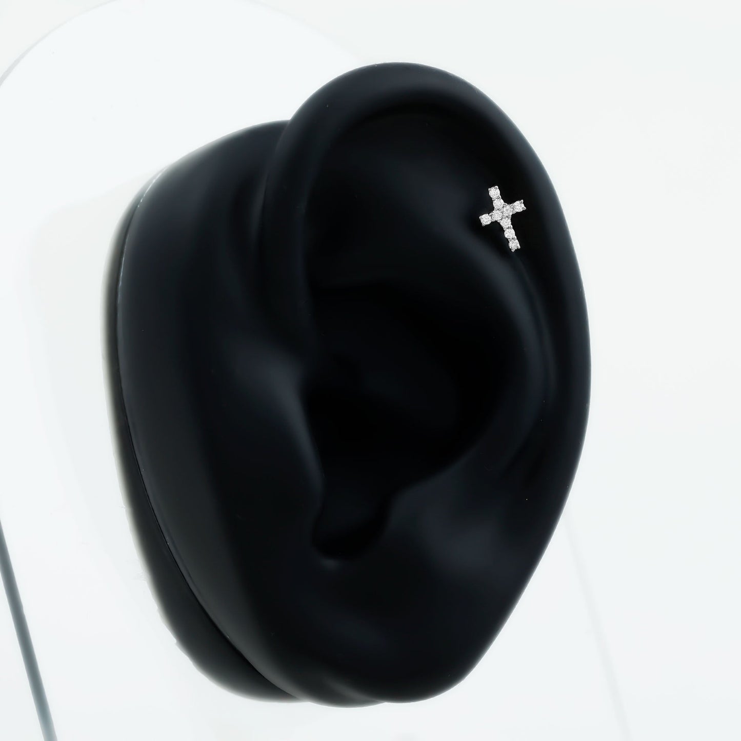 Minimalist Diamond Cross Cartilage Earring