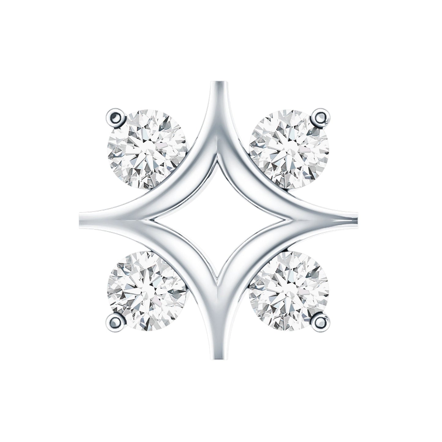 Round Cut Diamond Star Earring for Helix Piercing