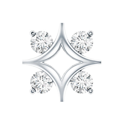 Round Cut Diamond Star Earring for Helix Piercing