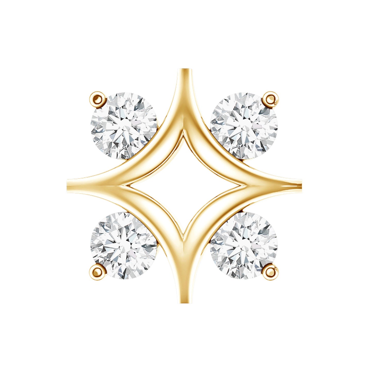 Round Cut Diamond Star Earring for Helix Piercing