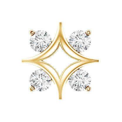 Round Cut Diamond Star Earring for Helix Piercing