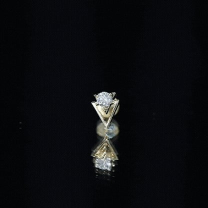 Simple Diamond Solitaire Triangle Cartilage Earring