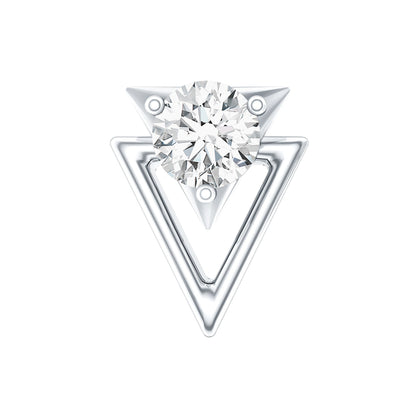 Simple Diamond Solitaire Triangle Cartilage Earring