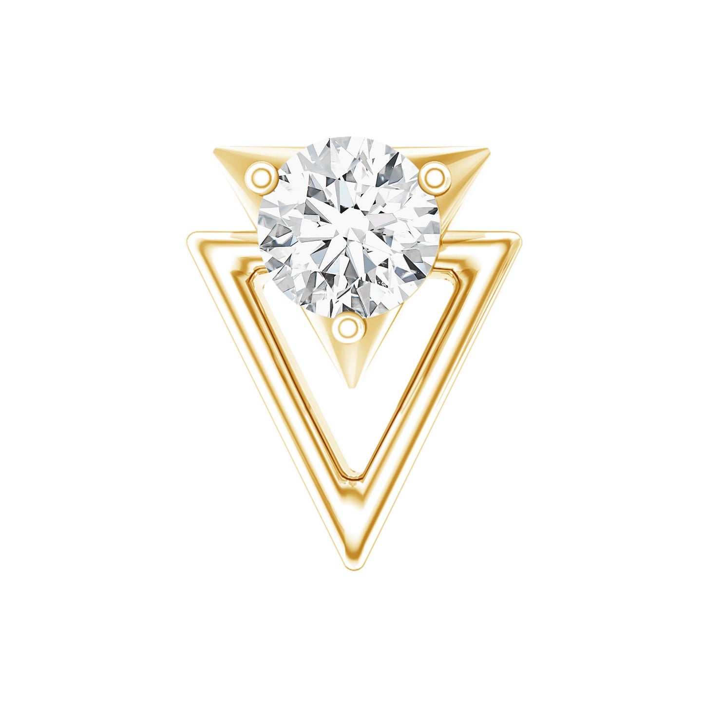 Simple Diamond Solitaire Triangle Cartilage Earring