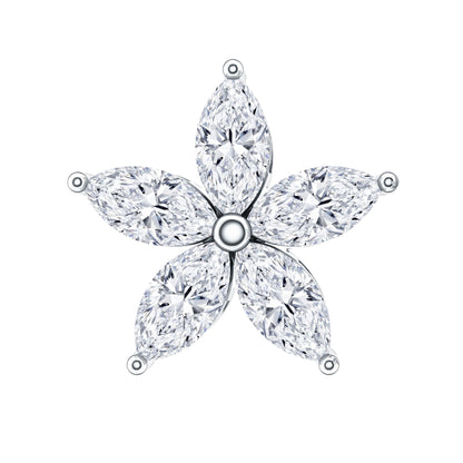 Marquise Diamond Floral Upper Lobe Earring