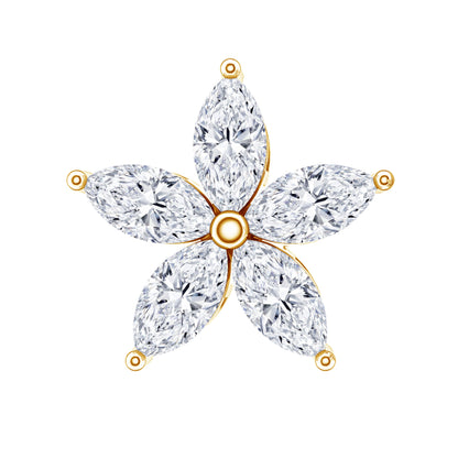 Marquise Diamond Floral Upper Lobe Earring
