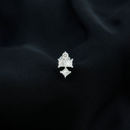 Princess Cut Diamond Helix Piercing Earring for Women