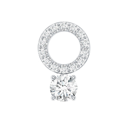 Minimalist Diamond Open Circle Helix Earring