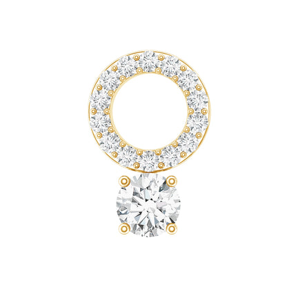 Minimalist Diamond Open Circle Helix Earring