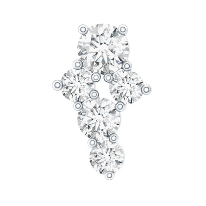Certified Diamond Cluster Cartilage Piercing Earring