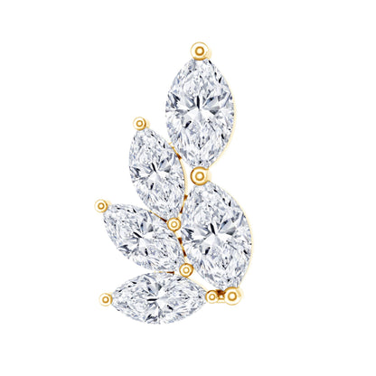 Nature Inspired Marquise Diamond Cluster Earring for Helix