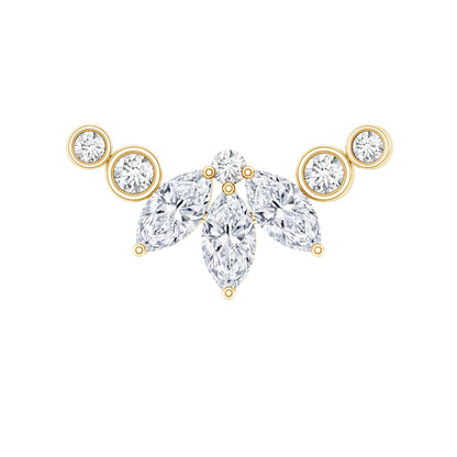 Marquise Diamond Crawler Earring for Cartilage Piercing