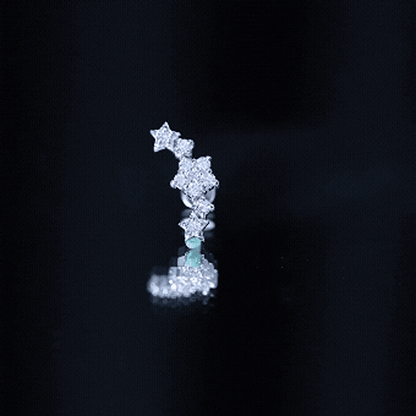 Brilliant Cut Diamond Star Ear Crawler Earring
