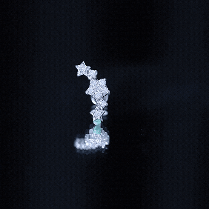 Brilliant Cut Diamond Star Ear Crawler Earring