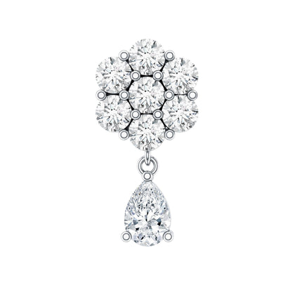 Elegant Diamond Flower Cartilage Drop Earring