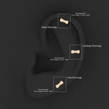 Diamonds Bow Cartilage Piercing Earring