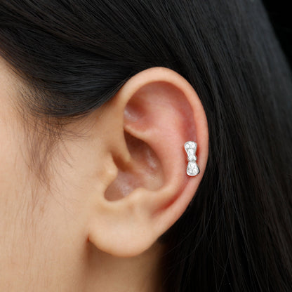 Diamonds Bow Cartilage Piercing Earring