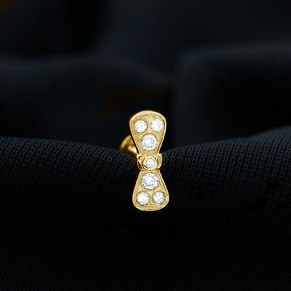 Diamonds Bow Cartilage Piercing Earring