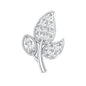 Diamond Leaf Flat Back Cartilage Stud Earring (18G) – Nature Inspired Helix & Tragus Jewelry in Gold