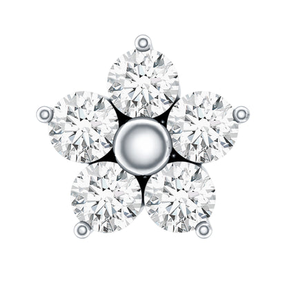 Nature Inspired Diamond Flower Earring for Tragus Piercing