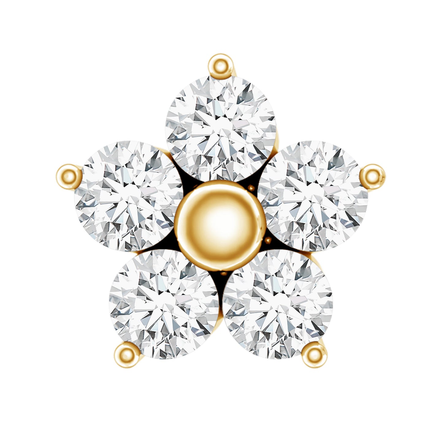 Nature Inspired Diamond Flower Earring for Tragus Piercing