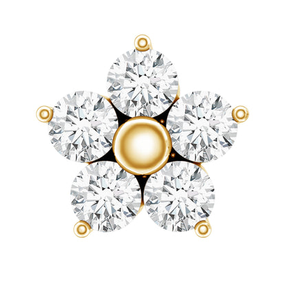 Nature Inspired Diamond Flower Earring for Tragus Piercing