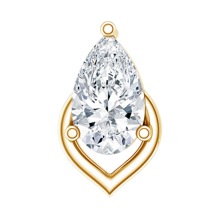 Pear Shape Diamond Solitaire Earring for Helix Piercing