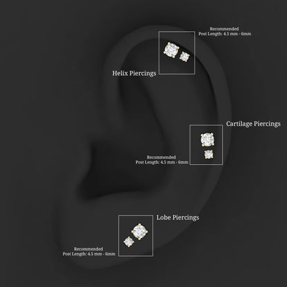 Brilliant Cut Diamond Solitaire Earring Set for Helix Piercing