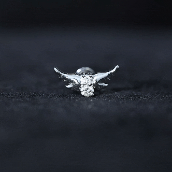 Animal Inspired Diamond Bird Earring for Helix Piercing