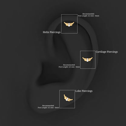 Animal Inspired Diamond Bird Earring for Helix Piercing