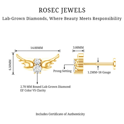 Animal Inspired Diamond Bird Earring for Helix Piercing