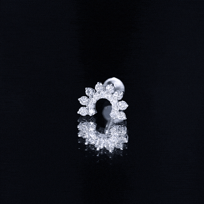 Real Diamond Horseshoe Earring for Helix Piercing