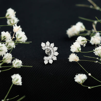 Real Diamond Horseshoe Earring for Helix Piercing