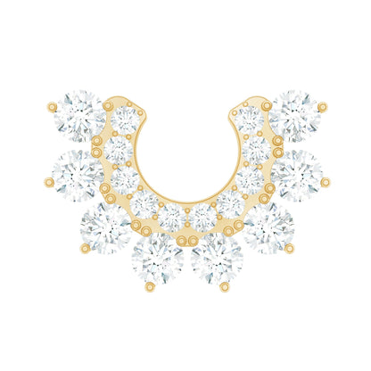 Real Diamond Horseshoe Earring for Helix Piercing