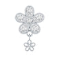 Certified Diamond Flower Helix Drop Earring