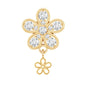 Certified Diamond Flower Helix Drop Earring