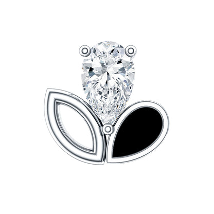 Pear Shape Diamond Leaf Earring for Helix Piercing