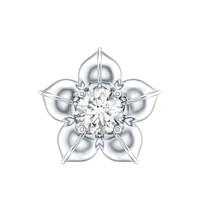 Minimal Diamond Flower Earring for Helix Piercing