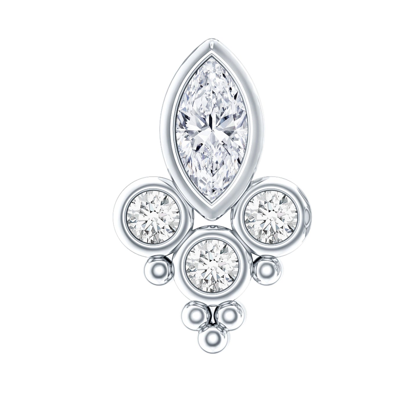 Unique Diamond Helix Earring in Bezel Setting