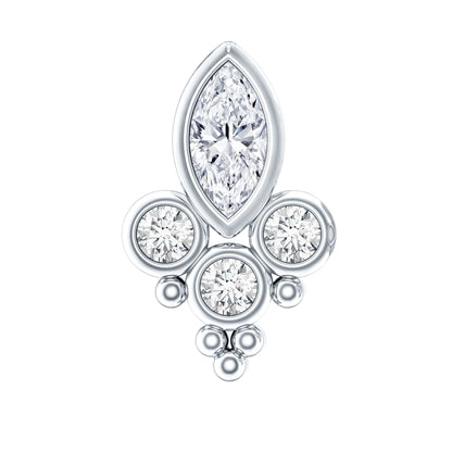Unique Diamond Helix Earring in Bezel Setting