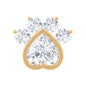 Heart Shape Diamond Dog Paw Print Earring
