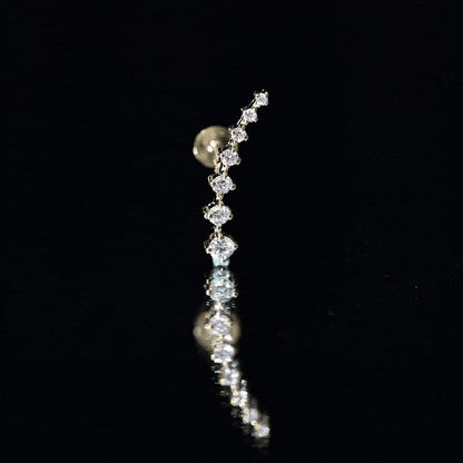 Brilliant Cut Diamond Ear Climber Earring for Helix Piercing