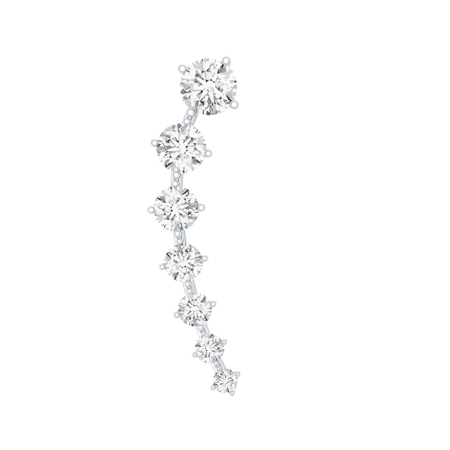 Brilliant Cut Diamond Ear Climber Earring for Helix Piercing