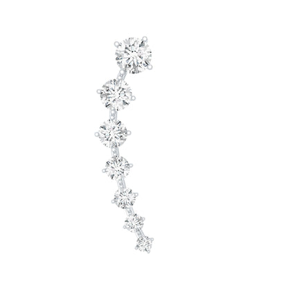 Brilliant Cut Diamond Ear Climber Earring for Helix Piercing