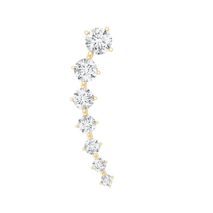 Brilliant Cut Diamond Ear Climber Earring for Helix Piercing