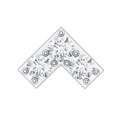 Certified Diamond Chevron V Earring for Tragus Piercing